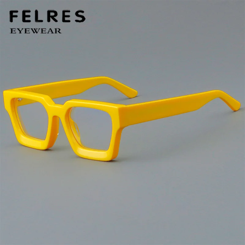 Acetate Square Thick Frame Eyeglasses For Men Women Premium Glasses Frames New