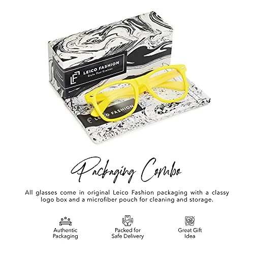 Clear Lens Non-Prescription Retro Fashion Nerd Glasses for Men Women - Cosplay Costume Fake Eyeglasses Frame 4