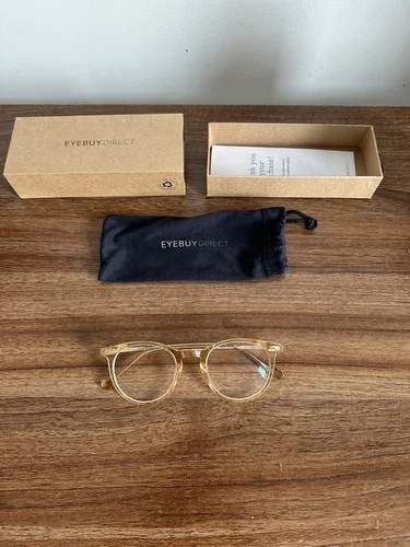 Eyebuydirect Kyoto 48-21-140 C1 Clear Yellow Eyeglasses FRAMES ONLY