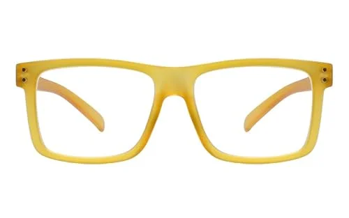 Eyekepper Oversized Glasses for Men Women Square Large Frame Non Prescription Eyeglasses Yellow