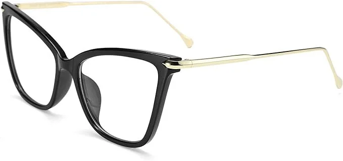FEISEDY Oversized Cat Eye Glasses Frame with Clear Lenses Eyewear Women B2460