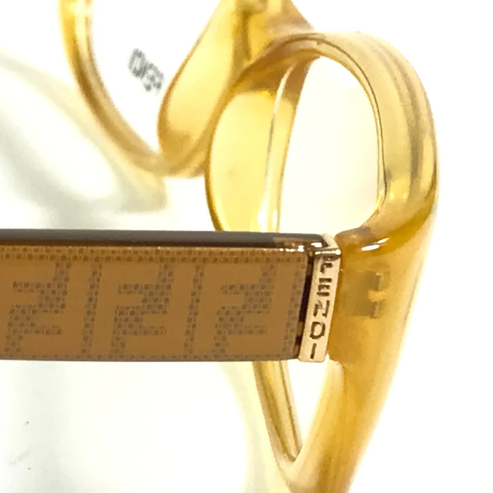Fendi Eyeglasses Frames F881 832 Brown Clear Yellow Cat Eye Full Rim 52-14-135 4