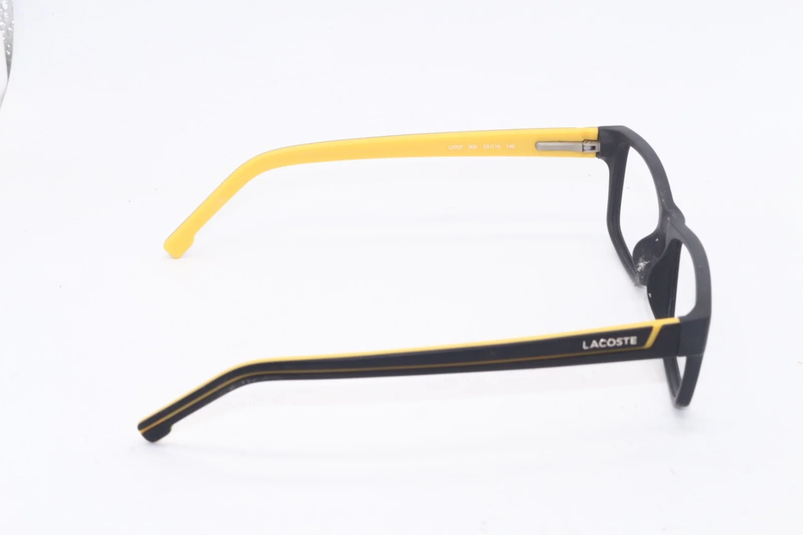 LACOSTE L2707 002 BLACK YELLOW AUTHENTIC DESIGNER FRAMES EYEGLASSES 53-15 4