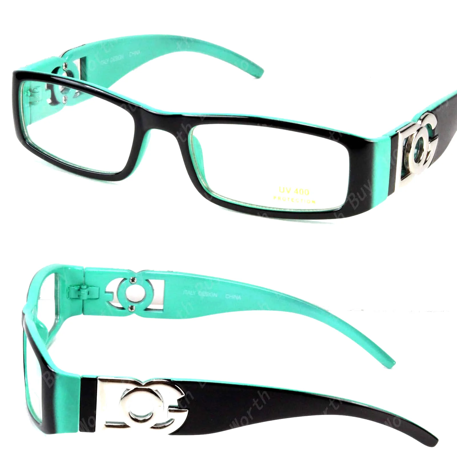 Mens Womens DG Eyewear Clear Lens Eye Glasses Fashion Rectangular Frame Full Rim 2