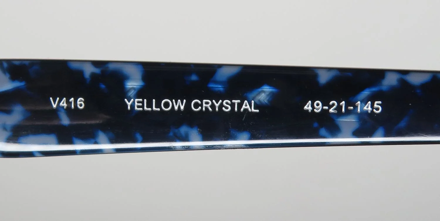 NEW JOHN VARVATOS V416 GLASSES YELLOW CRYSTAL 49-21-145 JAPAN PLASTIC YELLOW 2