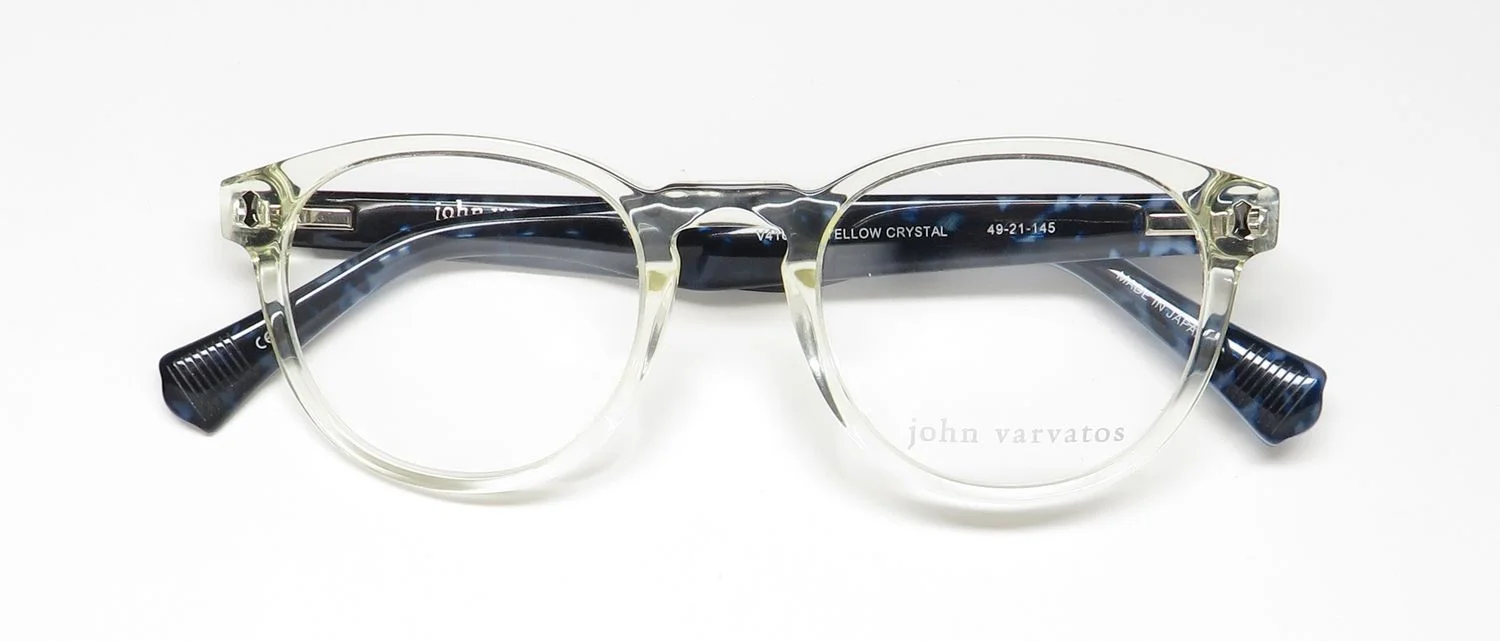 NEW JOHN VARVATOS V416 GLASSES YELLOW CRYSTAL 49-21-145 JAPAN PLASTIC YELLOW 3