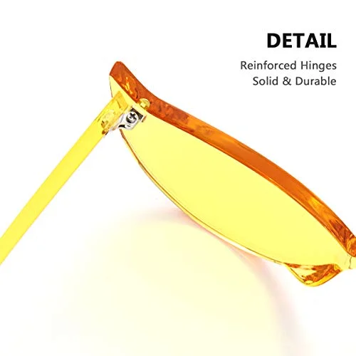 OLINOWL Cat Eye Rimless Sunglasses Oversized One Piece Colored Transparent Eyewear Retro Eyeglasses for Women Men 3