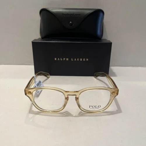 Polo PH2261U Eyeglasses Shiny Transparent Yellow Square 51mm New 100% Authentic