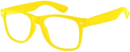 Retro Style Classic Vintage Sunglasses Yellow Frame with Clear Lens for Women OWL ®.