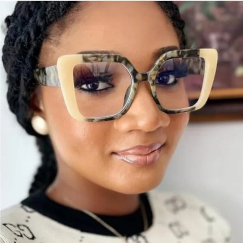 Shiratori Blue Light Blocking Glasses with Rectangle Frame and Chic Preppy Look for Women ， Advanced 99% Blue Light Blocking Computer Glasses Yellow 3