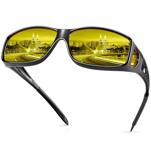 Top Anti-glare Day Night Vision Glasses Polarized Sunglasses Goggles For Driver