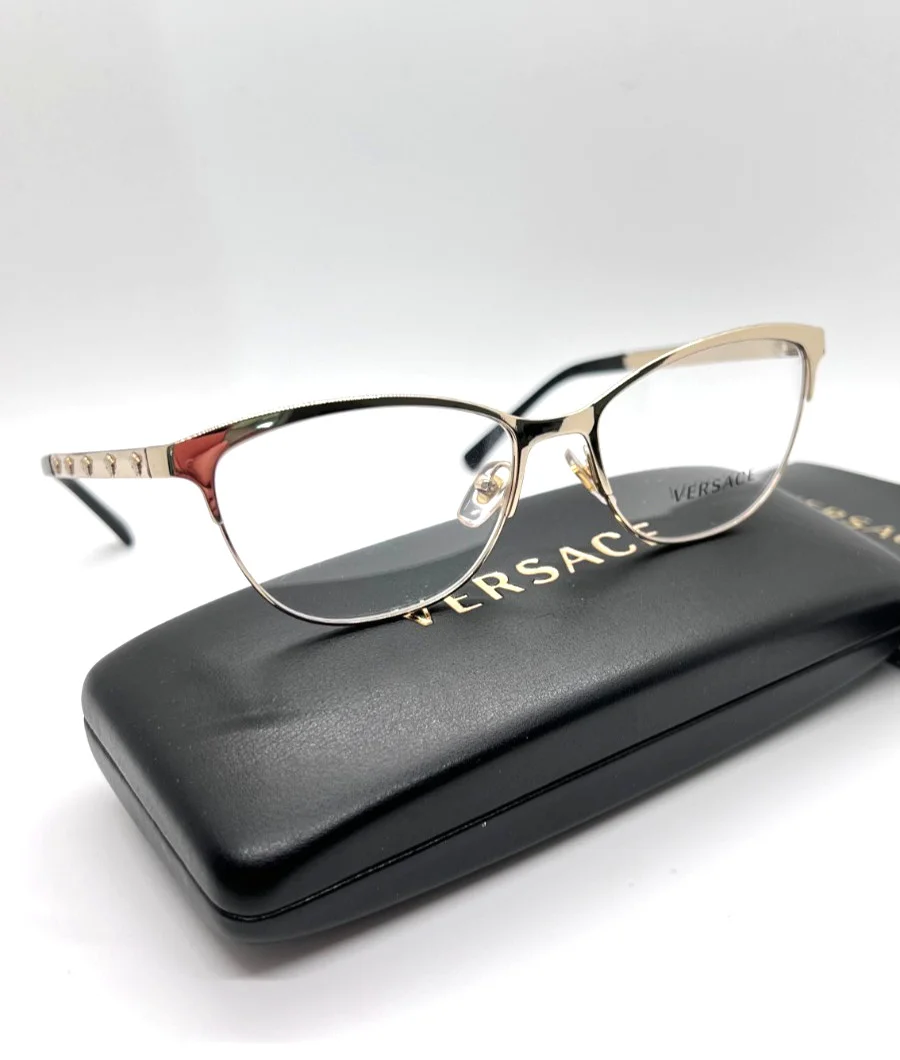 VERSACE 1251 1252 Women Eyeglasses 53-16-140 Pale Gold 100% Authentic