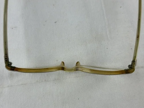 vintage eyeglasses frames plastic cats eye yellow brown 5-1/2 4
